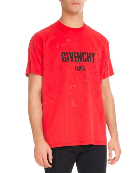 givenchy t shirt red rose|givenchy distressed t shirt.